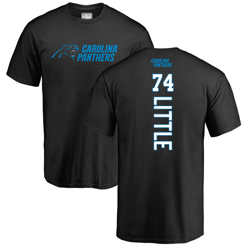Carolina Panthers Men Black Greg Little Backer NFL Football #74 T Shirt->nfl t-shirts->Sports Accessory